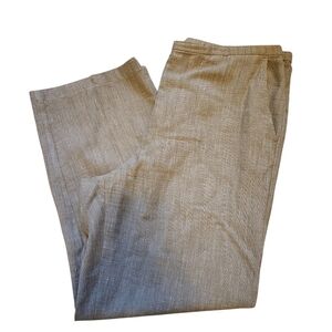 Eileen Fisher Wide Leg Crop Pants Size L TaupeTextured Italian Linen Lagenlook